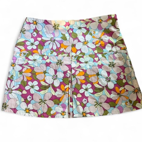 Dresses & Skirts - Y2K Floral Mini Skirt Magenta Euro Vintage A-Line Coquette Girly Vibes